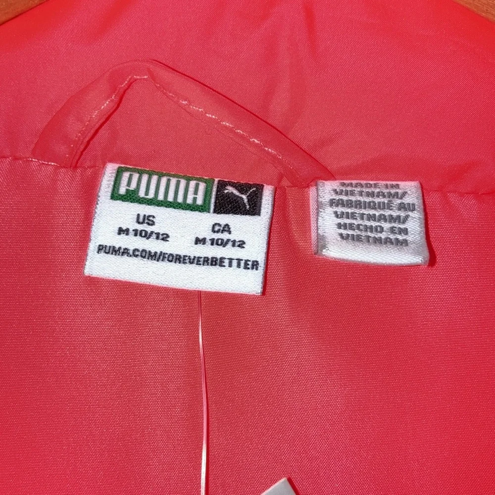 NWT Girls Neon Coral Puma Vest Sz Medium (10/12) - Picture 5 of 8